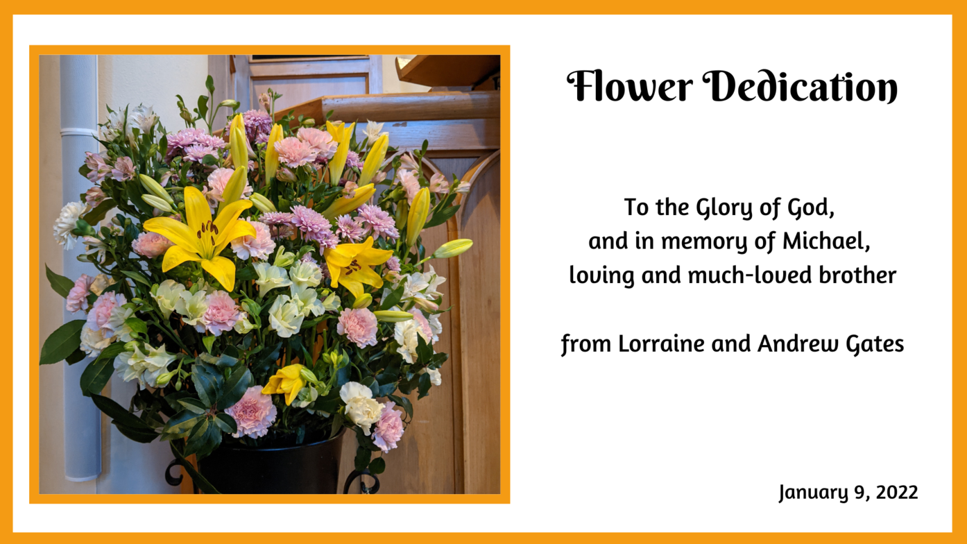 Flower Dedications Connect & Give St. John the Divine Anglican Church